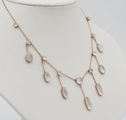 Antique Victorian 23ct Moonstone Fringe Necklace