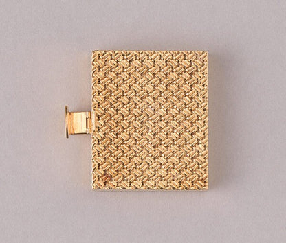 Van Cleef and Arpels Vintage 18ct Yellow Gold Photo Frame, geometric textured design. Signed and numbered