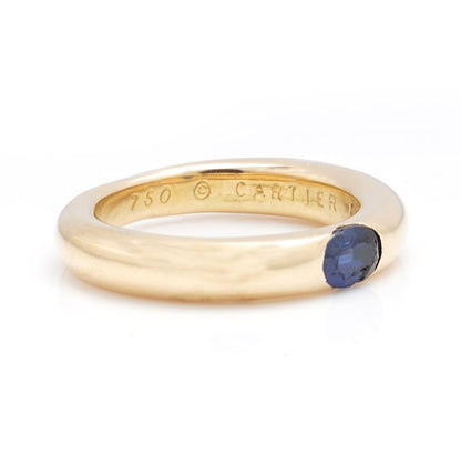 Cartier Ellipse Sapphire 18ct Yellow Gold Band Ring