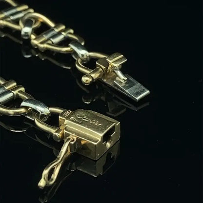Vintage Cartier 18ct Bi Colour Gold Link Bracelet with Padlock Clasp
