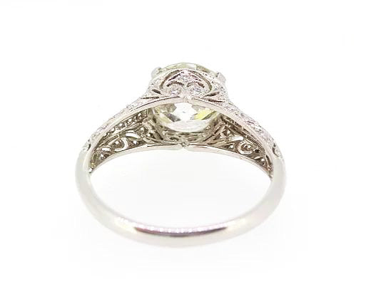 Vintage Diamond Solitaire Engagement Ring, 1.90 carats, Platinum