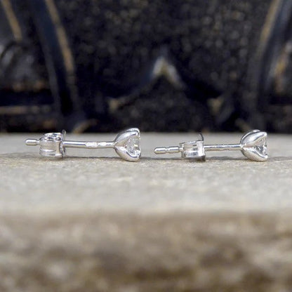 Single Stone Diamond Solitaire Stud Earrings, 0.40 carats