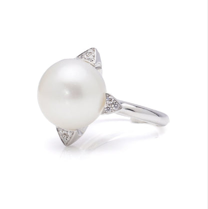 Akoya Pearl and Diamond Cocktail Ring by Utopia