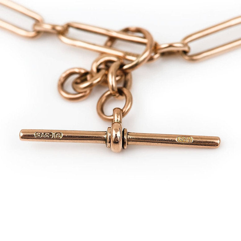 Antique Gold Trombone Link Albert Watch Chain