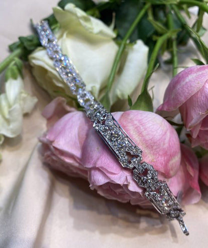 Art Deco Diamond Bracelet in Platinum, 12 carats