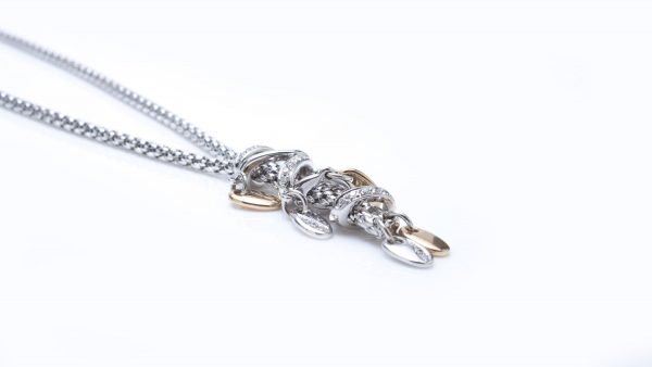 Fope 18ct White Gold Necklace; with 0.52 carats brilliant cut Diamond set rondels