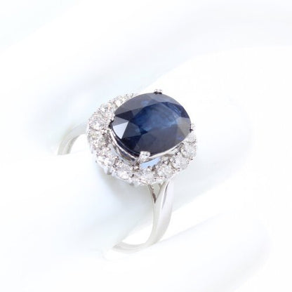 Vintage 3.50ct Sapphire and Diamond Oval Cluster Ring