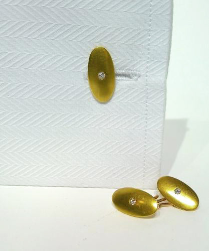Antique Gold and Old Cut Diamond Cufflinks, Circa 1900