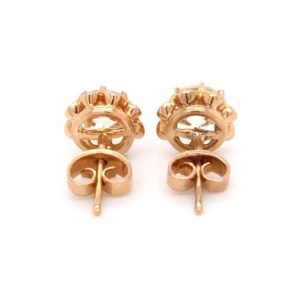 Old Cut Diamond Stud Earrings, 2.18 carat total