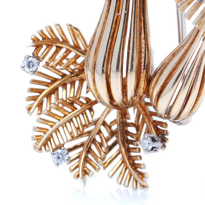 Vintage 18ct Yellow Gold Mushroom Brooch with Rubies and Sapphires