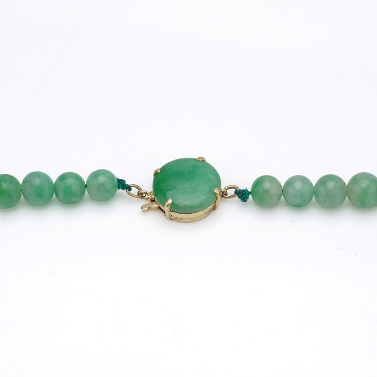 Certified Natural A Grade Jadeite Jade Beaded Necklace