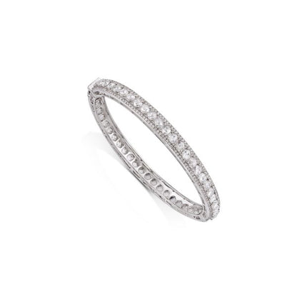 Rose Cut Diamond Bangle Bracelet, 4.91 carats, in 18ct White Gold