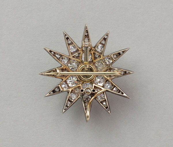 Antique 4.5ct Old Cut Diamond Star Pendant Come Brooch
