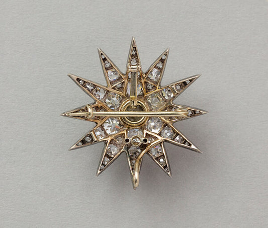 Antique 4.5ct Old Cut Diamond Star Pendant Come Brooch