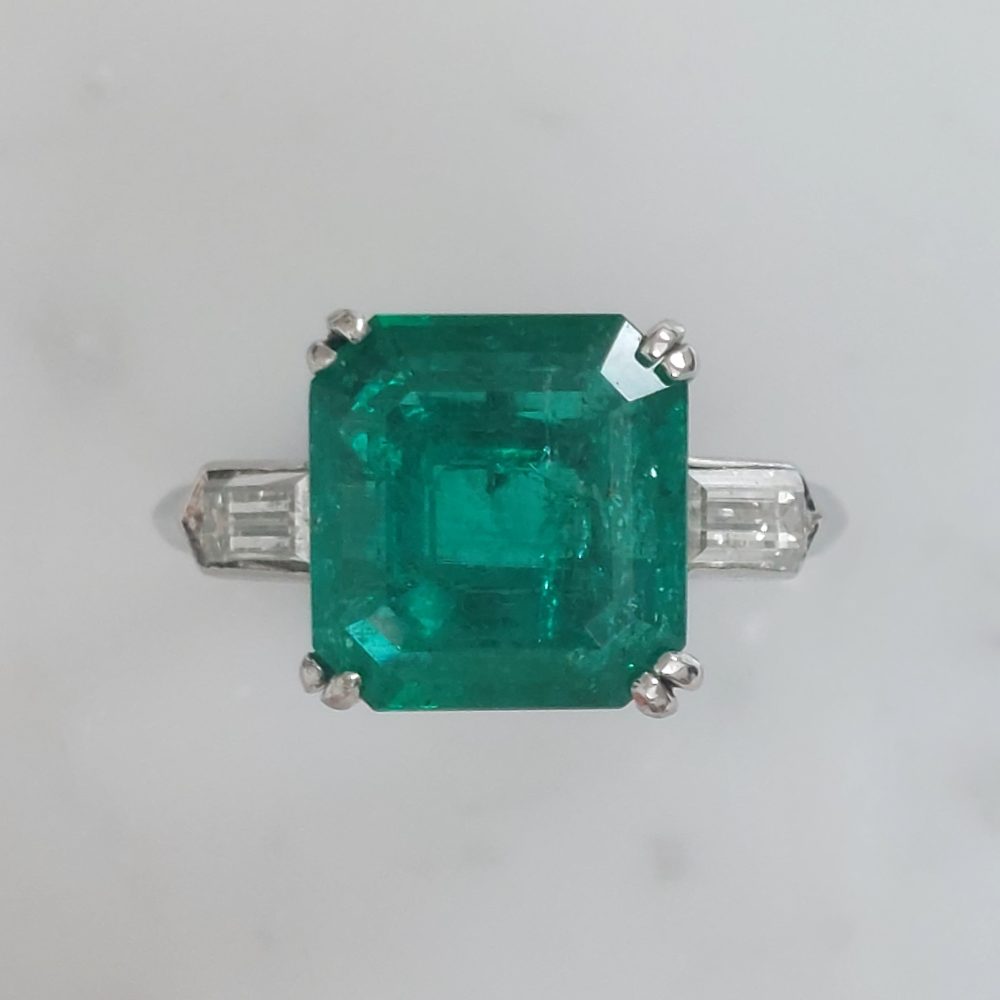 3.81ct Colombian Emerald and Diamond Ring