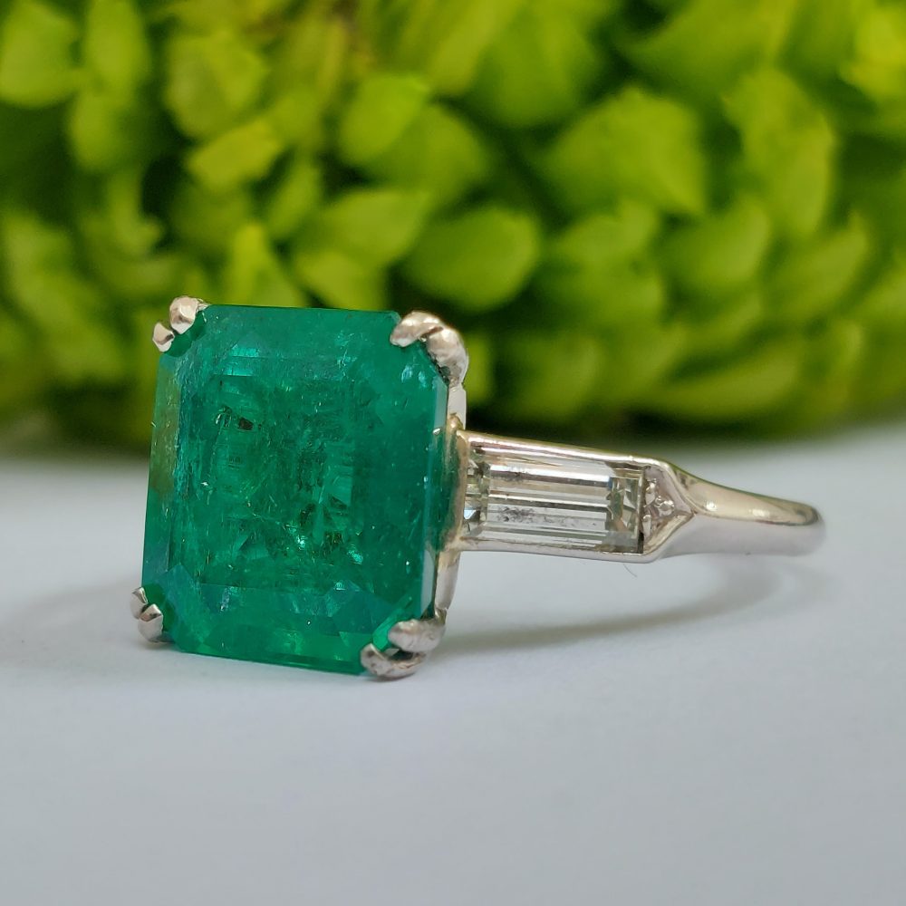 3.81ct Colombian Emerald and Diamond Ring