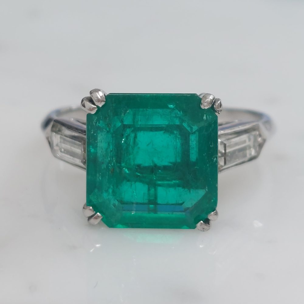 3.81ct Colombian Emerald and Diamond Ring
