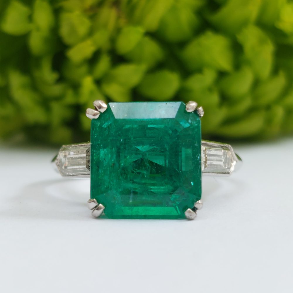3.81ct Colombian Emerald and Diamond Ring
