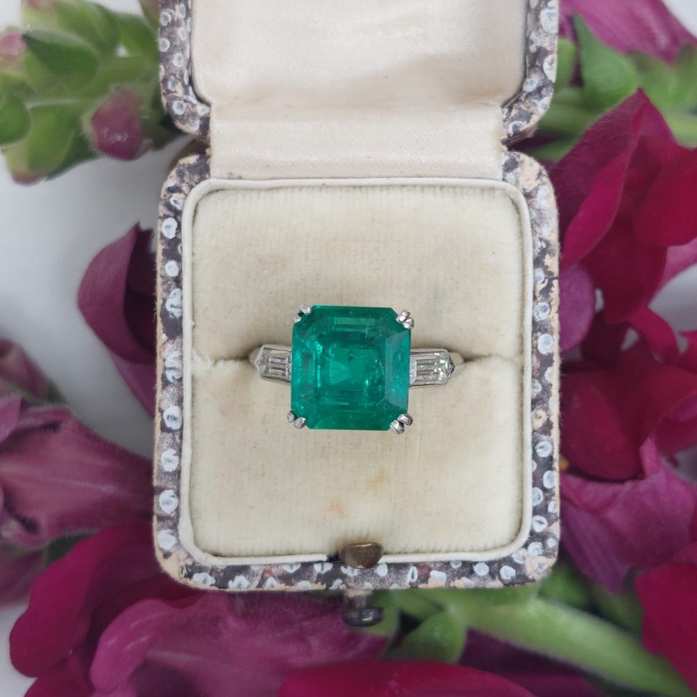 3.81ct Colombian Emerald and Diamond Ring