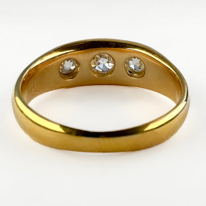 Antique Diamond Three Stone Gypsy Ring