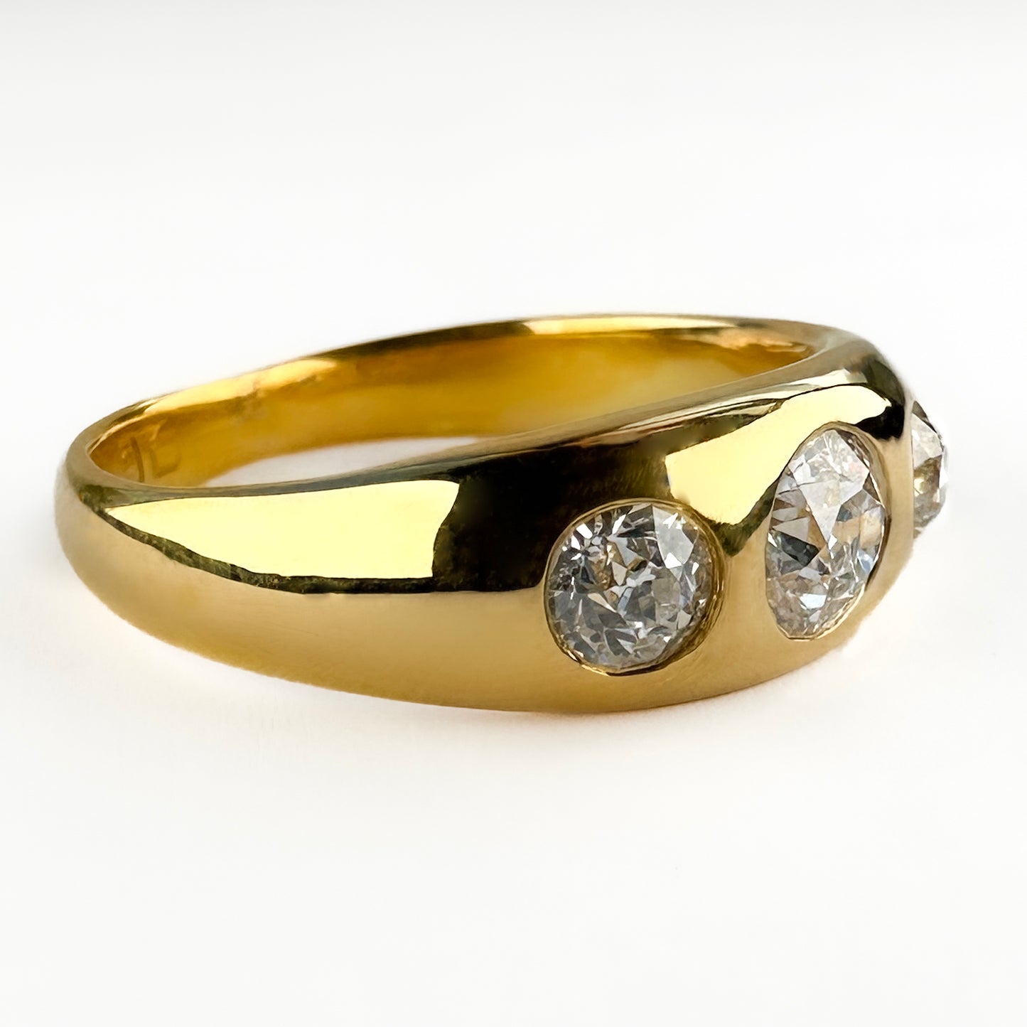 Antique Diamond Three Stone Gypsy Ring