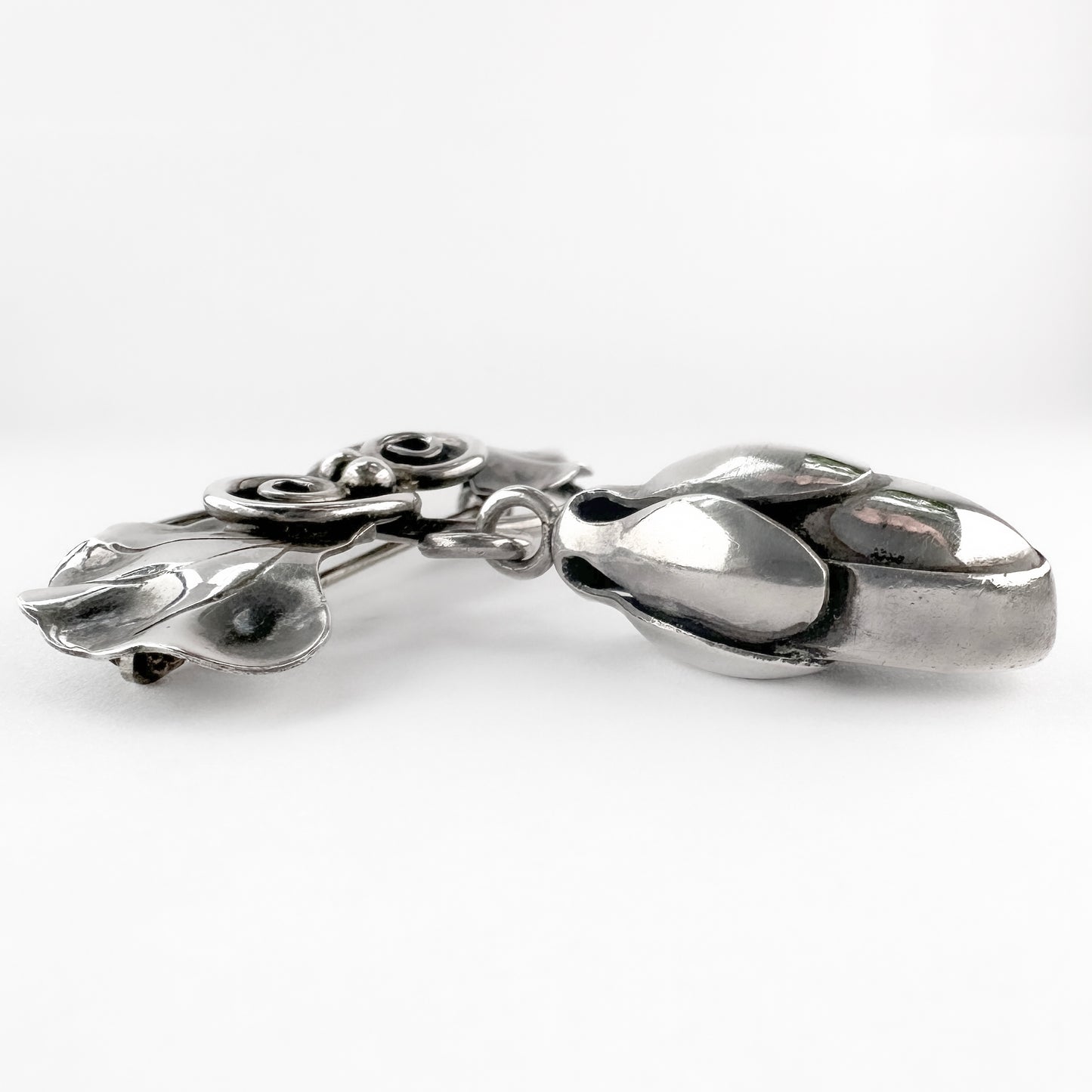 Vintage Georg Jensen Silver Foliate Brooch
