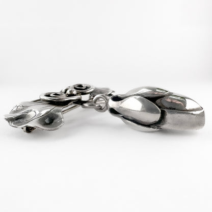 Vintage Georg Jensen Silver Foliate Brooch