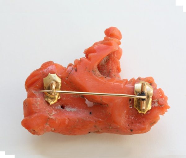 18th Century Carved Coral Brooch, Italian