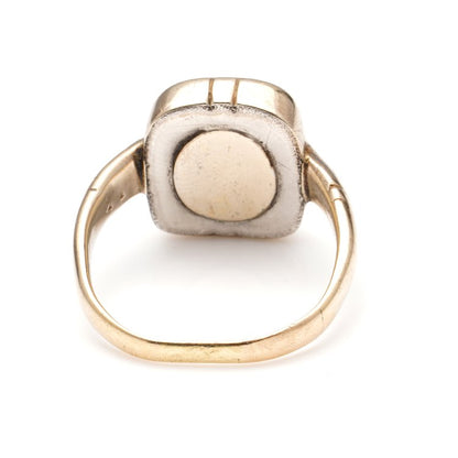 Antique 18ct Yellow Gold Signet Ring with Lapis Lazuli Bearing Heraldic Eagle and Latin Phrase