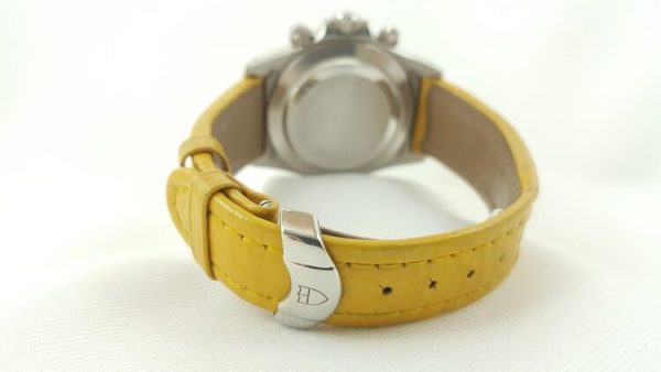 Tudor Prince Date 79280 Chronograph Automatic Wristwatch with Yellow Dial and Rolex Service Papers