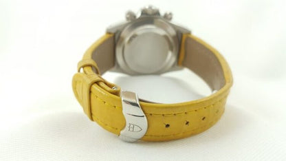 Tudor Prince Date 79280 Chronograph Automatic Wristwatch with Yellow Dial and Rolex Service Papers