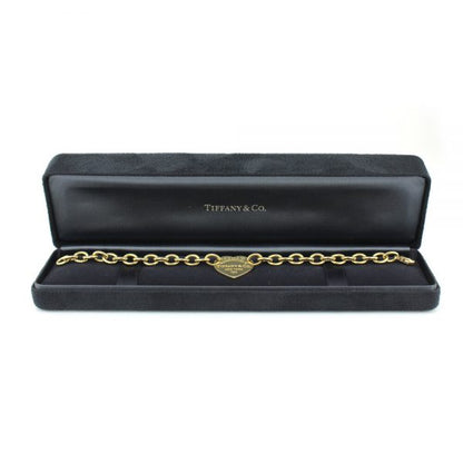 Tiffany and Co 18ct Yellow Gold Bracelet with Heart Charm, Original Box