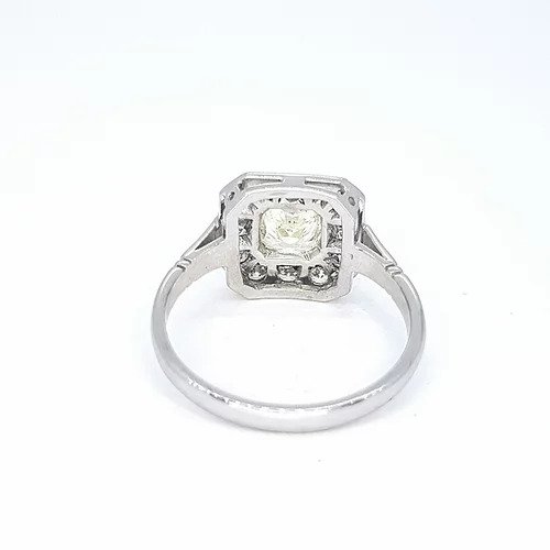 1.03ct Radiant Cut Diamond Cluster Ring in 18ct White Gold