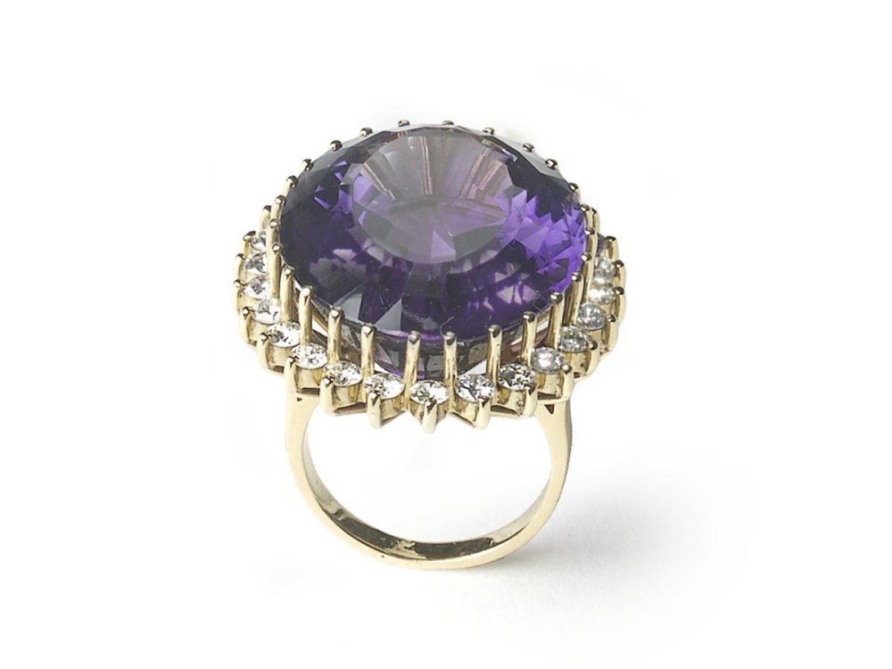 Vintage Amethyst & Diamond Cluster Ring