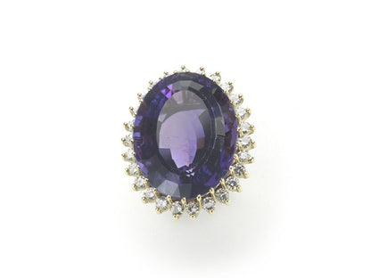 Vintage Amethyst & Diamond Cluster Ring
