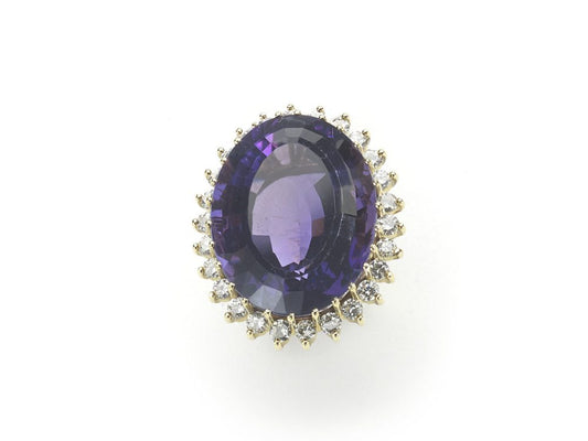 Vintage Amethyst & Diamond Cluster Ring