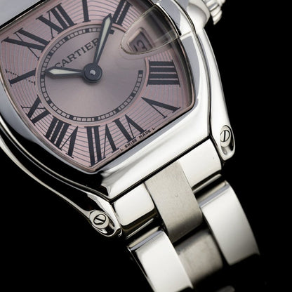 Cartier Roadster W62016V3 Pink Face Watch with Papers