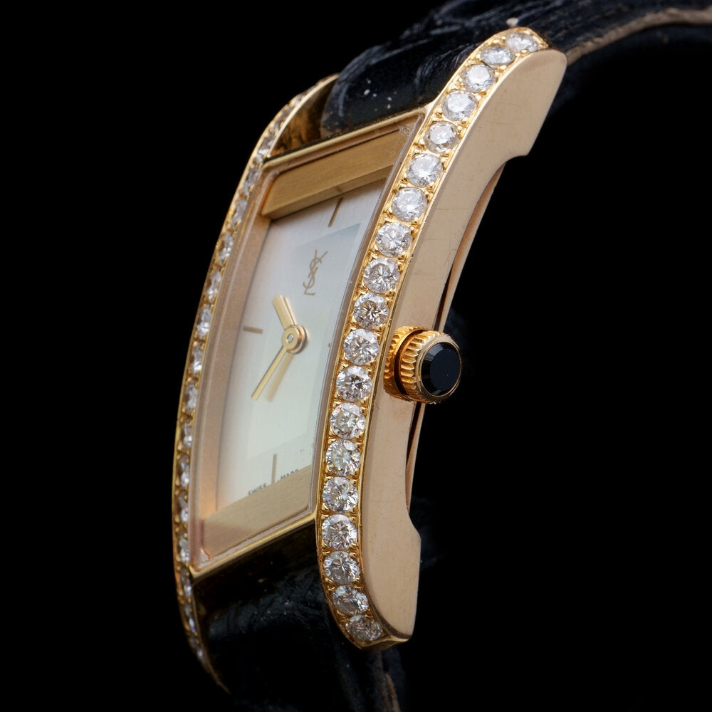 Yves Saint Laurent Rive Gauche 18ct Gold and Diamond Watch