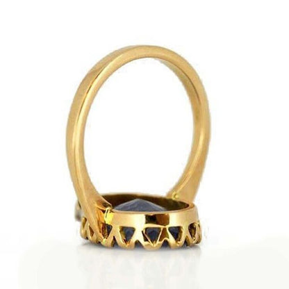 Vintage 3ct Sapphire and Diamond Cocktail Ring, Circa 1970s