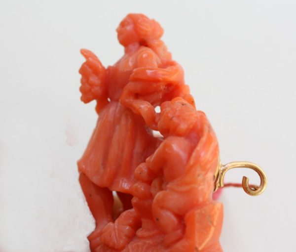 18th Century Carved Coral Brooch, Italian