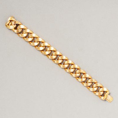 Vintage 18ct Yellow Gold Curb Link Bracelet by Auguste Grosse for Boivin