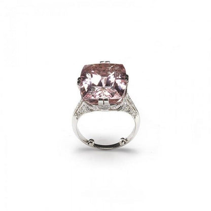 Pink Kunzite, Diamond and Platinum Dress Ring, 16.50 carats