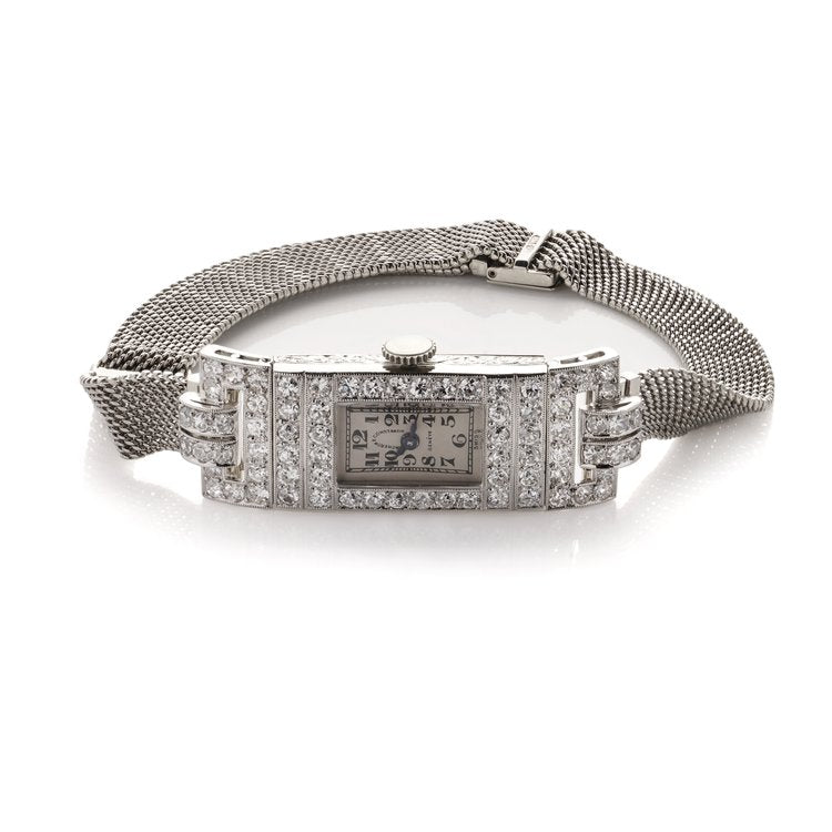 Antique Vacheron Constantin 3.60ct Diamond Cocktail Watch in Platinum