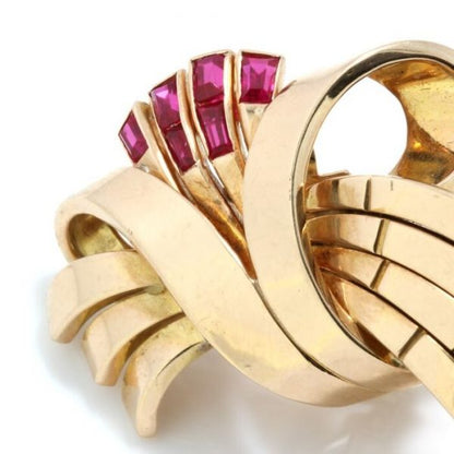 Vintage 18ct Yellow Gold Drop Earrings with Rubies