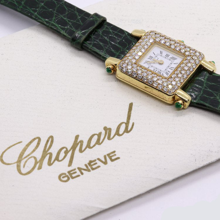 Vintage Chopard Happy Sport 18ct Yellow Gold and Diamonds Quartz Watch with Chopard box and paperwork