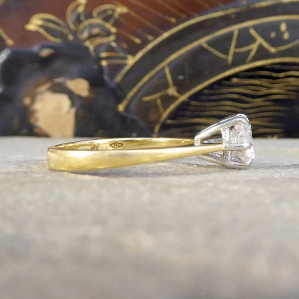Vintage 1.15ct Diamond Solitaire Engagement Ring in 18ct Yellow Gold