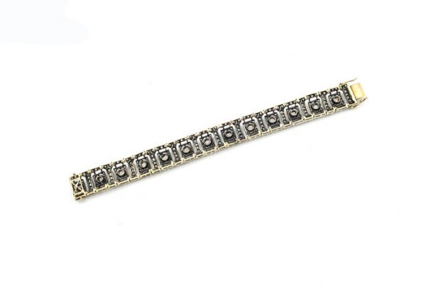 Antique Victorian 11.18ct Rose Cut Diamond Bracelet, 11.18 carat total, mounted in Silver and backed with 15ct Gold, Circa 1860s