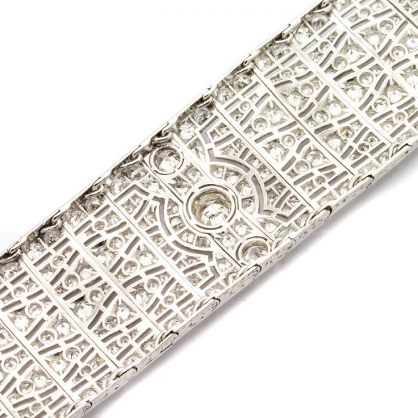 Art Deco Diamond Bracelet in Platinum, 23 carat total