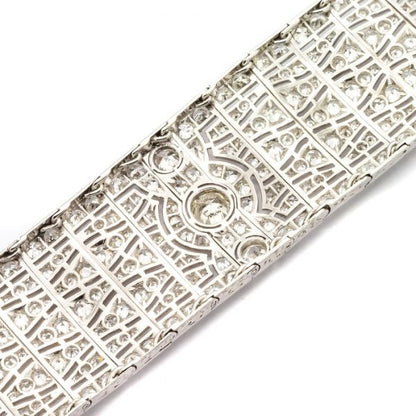 Art Deco Diamond Bracelet in Platinum, 23 carat total