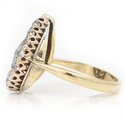 Antique Edwardian 0.8ct Old Cut Diamond Horseshoe Ring 18ct Yellow Gold